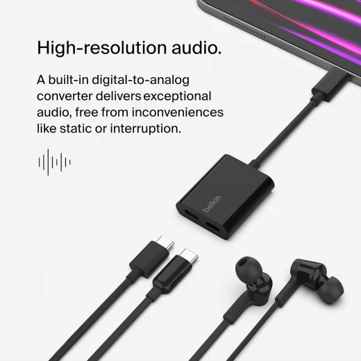 محوّل بيلكين كونكت للصوت والشحن عبر USB-C – يدعم الشحن السريع حتى 60 واط - بيلكين - Image 6