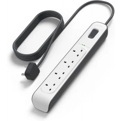 شريط تمديد Belkin 4-Way للحماية من زيادة التيار بطول 2 متر أبيض - احمِ أجهزتك الإلكترونية