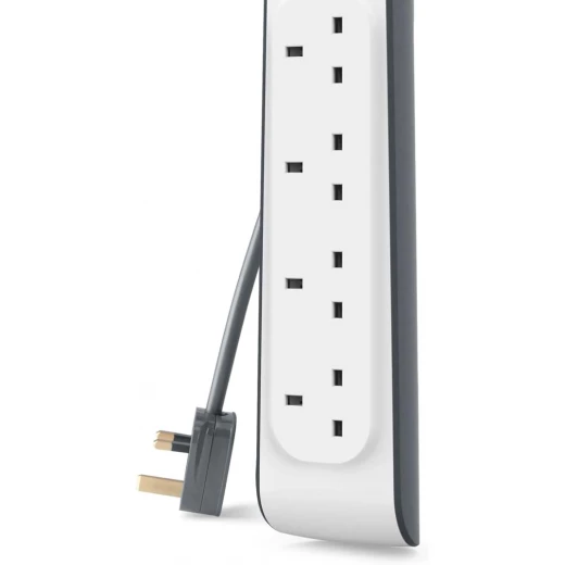 شريط تمديد Belkin 4-Way للحماية من زيادة التيار بطول 2 متر أبيض - احمِ أجهزتك الإلكترونية - بيلكين - Image 7