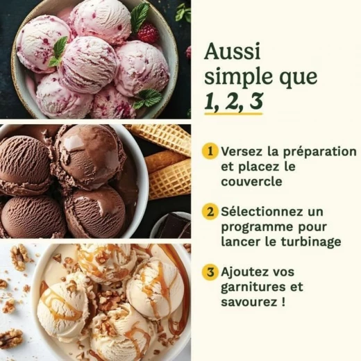آلة صنع الآيس كريم من كويزنارت ICE90E – سعة 1 لتر – باللون الأبيض – 100 واط - كويزنارت - Image 4