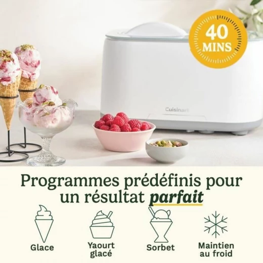 آلة صنع الآيس كريم من كويزنارت ICE90E – سعة 1 لتر – باللون الأبيض – 100 واط - كويزنارت - Image 5