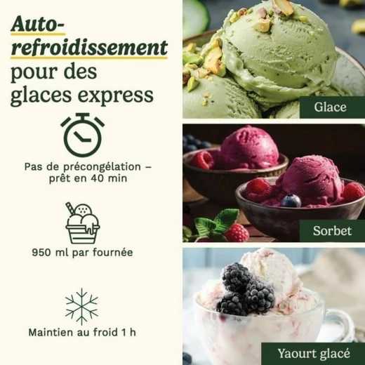 آلة صنع الآيس كريم من كويزنارت ICE90E – سعة 1 لتر – باللون الأبيض – 100 واط - كويزنارت - Image 6