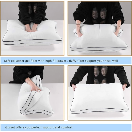 وسادة سرير فاخرة بمقاس 50×75 سم مع حشوات، مناسبة لمن ينامون على جانبهم أو على ظهورهم، - Image 2
