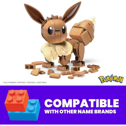 Mega Construx Build & Show Eevee Building Set - 215 Pieces, 4-Inch Poseable Figure for Kids - Mega Construx - Image 6