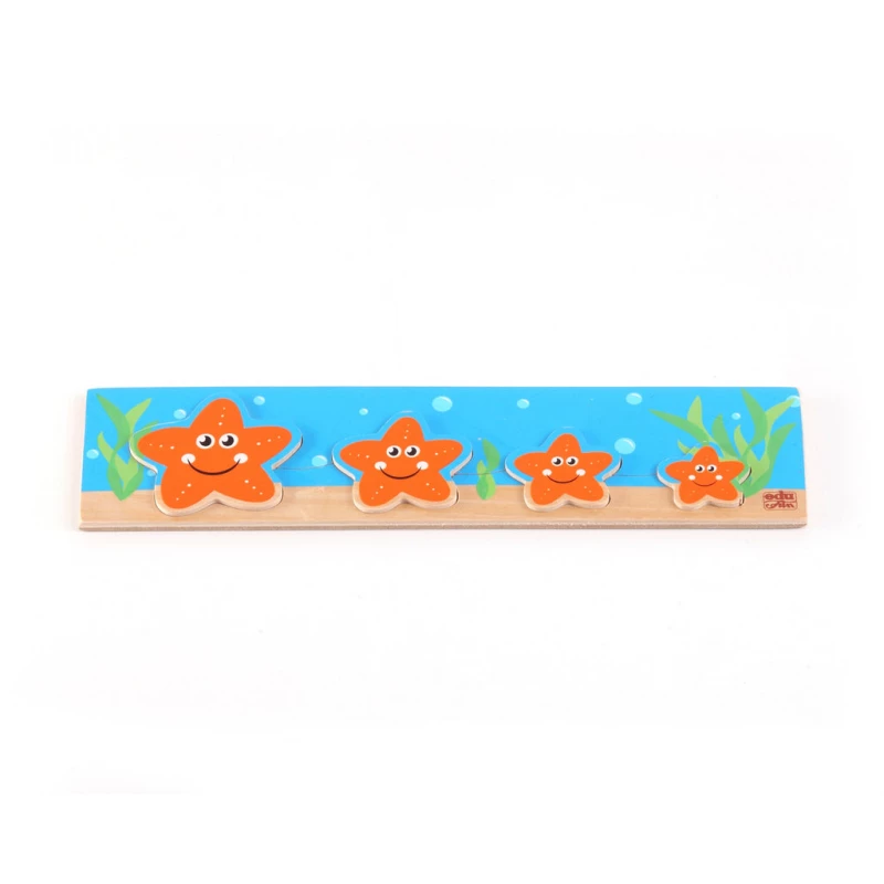 Edu Fun Discover Who's Bigger Wooden Board Set, Size Differentiation, Natural Wood, 5 Boards - Edu Fun