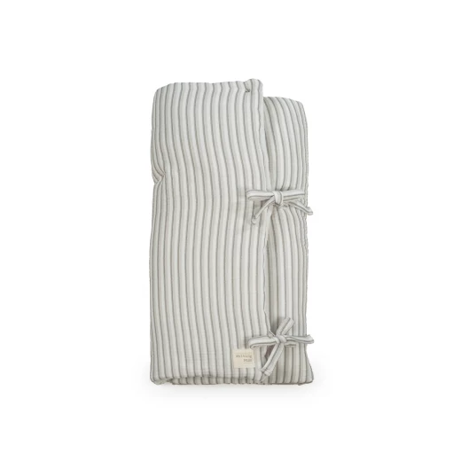 Walking Mum Botton Stripe Baby Bassinet, Swaddle Blanket, & Blanket Beige 100% Cotton: Newborn Essentials for Comfort & Style. Includes 1 Bassinet, 1 Swaddle Blanket, & 1 Blanket - Walking Mum - Image 2