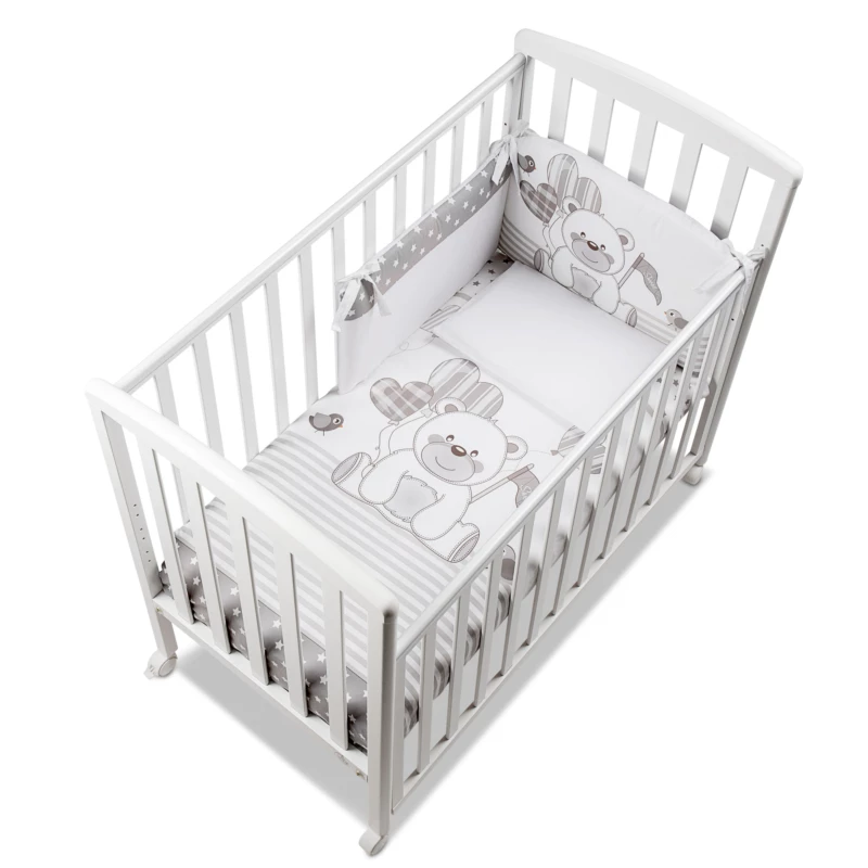 Italbaby Q.llKuku Grey Baby Bed Solid Beech Wood Compact Design 59x116x100cm - Italbaby