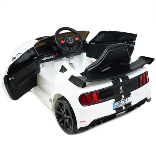 سيارة فورد موستانج شيلبي GT500 كهربائية للركوب، عجلات ناعمة، لون أبيض، 12 فولت - Image 2