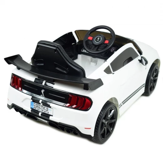 سيارة فورد موستانج شيلبي GT500 كهربائية للركوب، عجلات ناعمة، لون أبيض، 12 فولت - Image 3