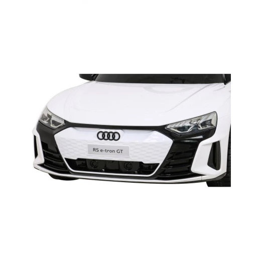 سيارة ركوب أودي RS E-Tron GT للأطفال، تعمل بالكهرباء ببطارية 12 فولت مع أضواء LED، بوق وموسيقى عملية، لون أبيض، مناسبة للأعمار من 3 إلى 8 سنوات، مقعد واحد - Image 3