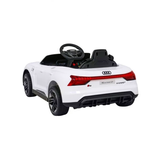 سيارة ركوب أودي RS E-Tron GT للأطفال، تعمل بالكهرباء ببطارية 12 فولت مع أضواء LED، بوق وموسيقى عملية، لون أبيض، مناسبة للأعمار من 3 إلى 8 سنوات، مقعد واحد - Image 5