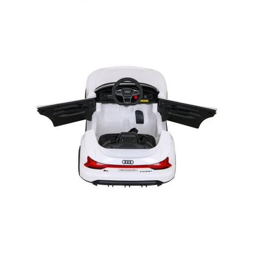 سيارة ركوب أودي RS E-Tron GT للأطفال، تعمل بالكهرباء ببطارية 12 فولت مع أضواء LED، بوق وموسيقى عملية، لون أبيض، مناسبة للأعمار من 3 إلى 8 سنوات، مقعد واحد - Image 7