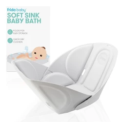 Frida Baby Soft Sink Bather, Foldable Baby Bath Tub, Easy Clean, White 19.05 × 10.67 × 27.94 cm