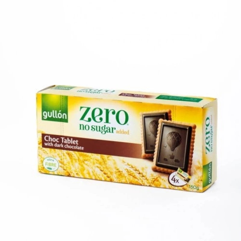 Gullon Zero Choc Tablet Biscuit, High Fiber, No Added Sugar, 150g - Gullon