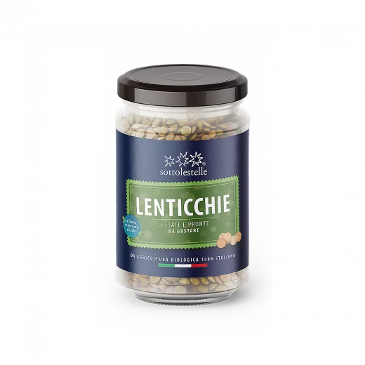 Sottolestelle Italian Lentils in Glass Jar, Low Sodium, 210g, Healthy Meal Prep Sottolestelle Italian Lentils in Glass Jar, Low Sodium, 210g, Healthy Meal Prep