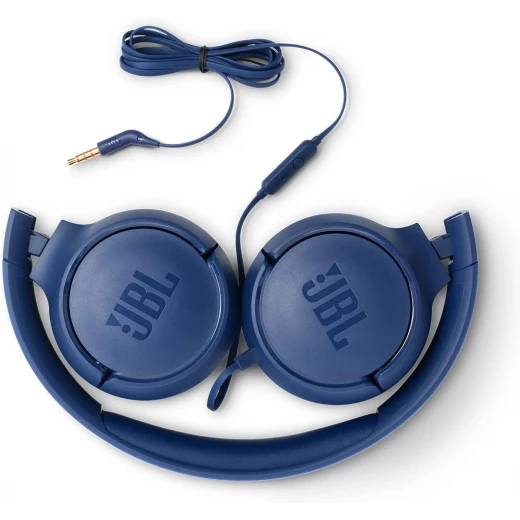 سماعات JBL Tune 500 سلكية فوق الأذن بصوت Pure Bass وتصميم خفيف الوزن وقابل للطي وكابل مسطح مانع للتشابك ومساعد صوتي باللون الأزرق سماعات JBL Tune 500 سلكية فوق الأذن بصوت Pure Bass وتصميم خفيف الوزن وقابل للطي وكابل مسطح مانع للتشابك ومساعد صوتي باللون الأزرق