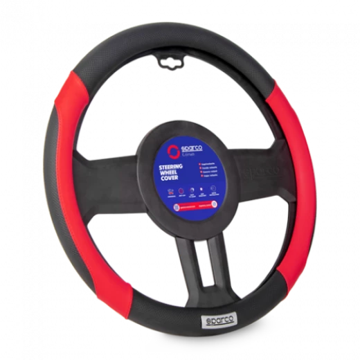 Sparco Steering Wheel Cover Premium Leather Black Universal Fit for Most Cars Provides Enhanced Grip and Luxurious Comfort Protects Your Steering Wheel 1 Piece Easy Installation Sparco Steering Wheel Cover Premium Leather Black Universal Fit for Most Cars Provides Enhanced Grip and Luxurious Comfort Protects Your Steering Wheel 1 Piece Easy Installation