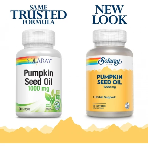 SOLARAY Pumpkin Seed Oil 1000 mg - Source of Omega 6 and Omega 9 Essential Fatty Acids and Plant Sterols - Pressed from Pumpkin Seeds  90 Servings, 90 Softgels - Solaray - Image 5