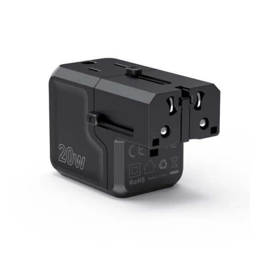 Choetech GaN 20W PD USB-A and USB-C Travel Charger Adapter Black Fast Charging for iPhone 14, 13, 12, Samsung Galaxy, and More - Choetech - Image 3