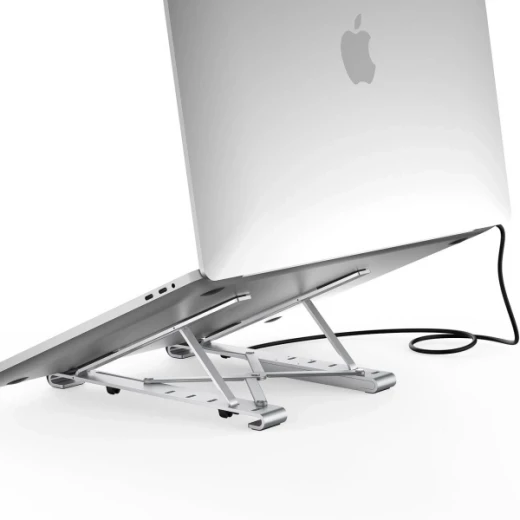 حامل لاب توب تشويتك متعدد الوظائف 7 في 1، منفذ USB-C HDMI 4K أسود HUB-M43 - تشويتك - Image 2