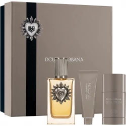Dolce & Gabbana Devotion For Men Gift Set, Luxurious 100ml Eau de Parfum, Featuring Spicy Woody Notes, Perfect for the Modern Gentleman, Includes Aftershave Balm & Shower Gel