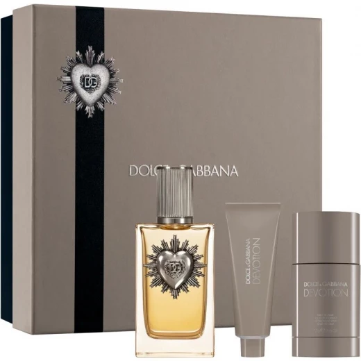 مجموعة هدايا دولتشي آند غابانا ديفوشن للرجال، عطر فاخر 100 مل، يتميز بمكونات خشبية حارة، مثالي للرجل العصري، يتضمن بلسم بعد الحلاقة وجل الاستحمام