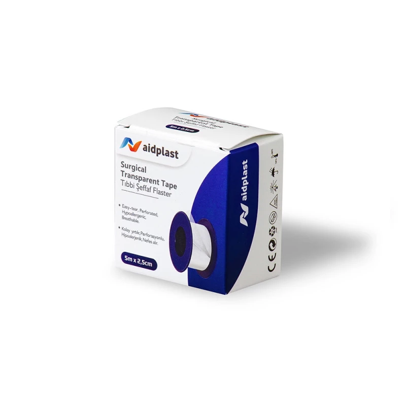 Aidplast Surgical Transparent Tape 5M x 2.5cm, First Aid Wound Care, Medical Grade - Aidplast