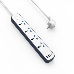 شريط طاقة Wiwu Wi-S007 8 في 1 مقبس متعدد 2 متر أبيض شاحن GaN Tech