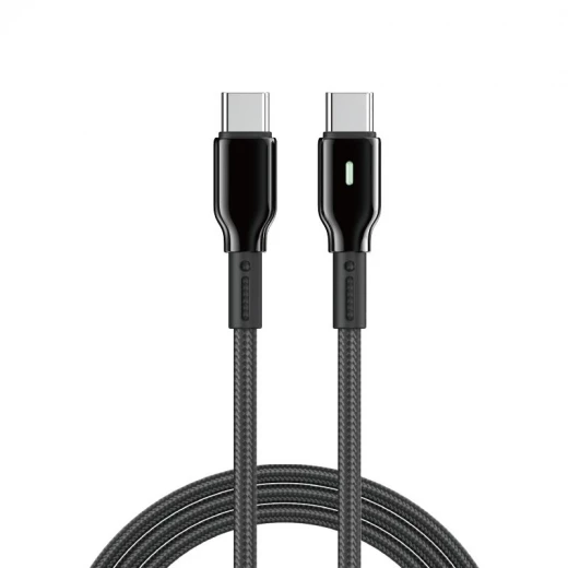 كابل وي وو C075 Oringlink USB-C إلى USB-C من سبائك الزنك مضفر بالنايلون، طول 1 متر، أسود - وي وُو - Image 2