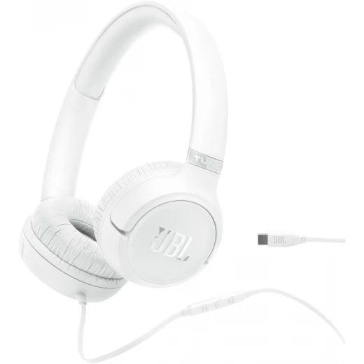 JBL Tune 530C On-Ear Wired Headphones with Mic, Pure Bass Sound, White JBL Tune 530C On-Ear Wired Headphones with Mic, Pure Bass Sound, White