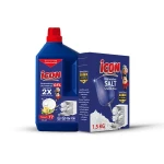 Icon Dishwasher Gel Concentrate 1.5L, 77 Washes, Powerful Cleaning, Deep Sanitization, Sparkling Shine, Free 1.5kg Salt, Economical & Safe - Icon