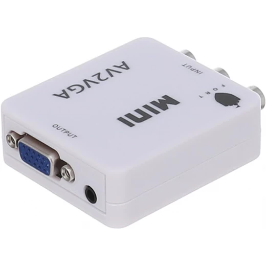 محول 3 RCA إلى VGA مع دعم الفيديو المركب والصوت، لون أبيض، يحول إشارات RCA إلى VGA، متوافق مع أجهزة متعددة - Image 4