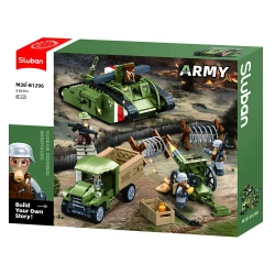 Sluban Army Assault Tank WWII Mark Vs Building Blocks Set 516 Pieces M38-B1296