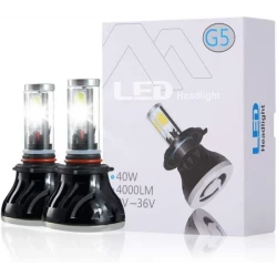 مصابيح أمامية ليد للسيارة G5 أوتو، ضوء أبيض ساطع 6000 كلفن، ألومنيوم طائرات