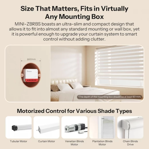 SONOFF Zigbee Smart Roller Shutter Switch MINI-ZBRBS, Mini Size, Percentage Control, Alexa Google Home Assistant Compatible 4 Pack - Sonoff - Image 9