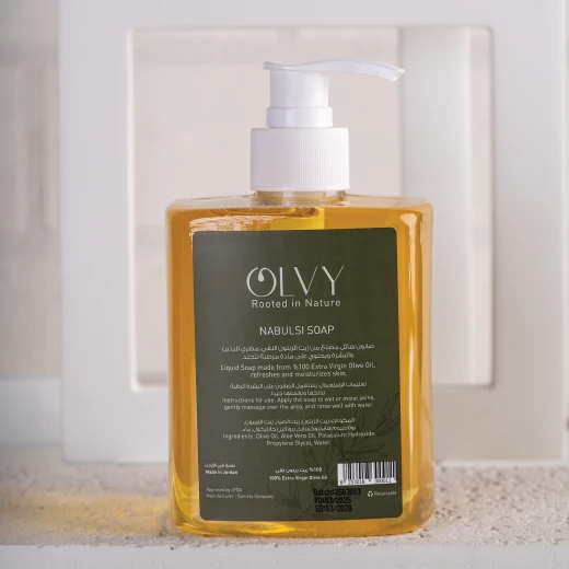 OLVY Liquid Soap 500ml with Olive Oil, Lemon, and Aloe Vera – Gently Cleanses, Hydrates, and Refreshes Skin, Enriched with Natural Ingredients, Leaves Skin Soft, Smooth, and Revitalized, Ideal for Daily Use. - OLVY - Image 2