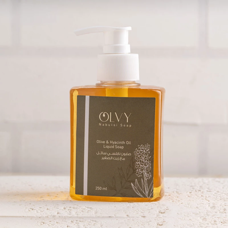 OLVY Olive & Hyacinth Oil Liquid Soap 250 ML – Natural Moisturizing Hand & Body Wash with Gentle Deep Cleansing, Refreshing Floral Hyacinth Scent, Leaves Skin Soft, Smooth, and Hydrated for Daily Use - OLVY