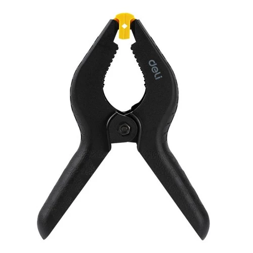 Deli EDL110006 6 Inch Spring Clamp Nylon Clip 14Kg Clamping Force 50mm Jaw Range Quick Release, durable body for woodworking photography backdrops and material holding, strong grip and easy operation for various tasks Deli EDL110006 6 Inch Spring Clamp Nylon Clip 14Kg Clamping Force 50mm Jaw Range Quick Release, durable body for woodworking photography backdrops and material holding, strong grip and easy operation for various tasks