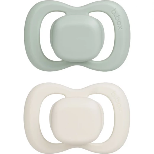 B.Box Natural Rubber Pacifier Set 2 Pieces for Babies 6 Months Plus Sage and Vanilla Colors BPA Free Orthodontic Design Promotes Healthy Oral Development Durable and Safe - B.Box - Image 2