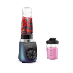 خلاط مولينكس Blend Up Mini بقوة 1000 واط | 8 برامج أوتوماتيكية، أداء قوي، تحضير العصائر والسموذي، سحق الثلج، خلط الفواكه والخضروات، زجاجات محمولة، سهل التنظيف، مثالي للاستخدام اليومي وتحضير المشروبات الصحية بسرعة وكفاءة