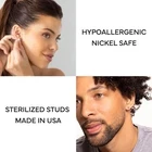 أقراط Studex الحساسة بنجمة زركونيا مكعبة 5 مم من الفولاذ المقاوم للصدأ مضادة للحساسية وآمنة للنيكل للأذنين الحساسة - ستوديكس - Image 10