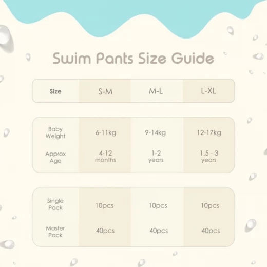 PureBorn Swim Diaper Pants Size M-L for Babies 9–14kg, Bamboo Fiber, Breathable, Vegan Materials, Pack of 10 - PureBorn - Image 2