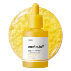 Medicube Kojic Acid Turmeric Niacinamide Serum 30ml, designed to brighten the skin and enhance its radiant, glowing appearance