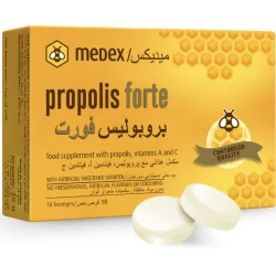 Medex Propolis Forte Lozenges, 18 Lozenges, Natural Sore Throat Relief with Bee Propolis, Vitamins A & C, for Adults & Children 3+