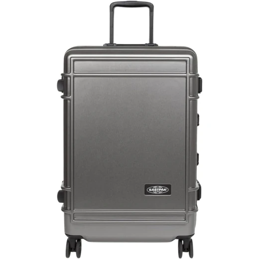 Eastpak Resist'r Case M Ref 64647 4S Hard Case Grey, 63L Spinner Suitcase with 4 Wheels, 2 Compartments, 3kg Travel Luggage Eastpak Resist'r Case M Ref 64647 4S Hard Case Grey, 63L Spinner Suitcase with 4 Wheels, 2 Compartments, 3kg Travel Luggage