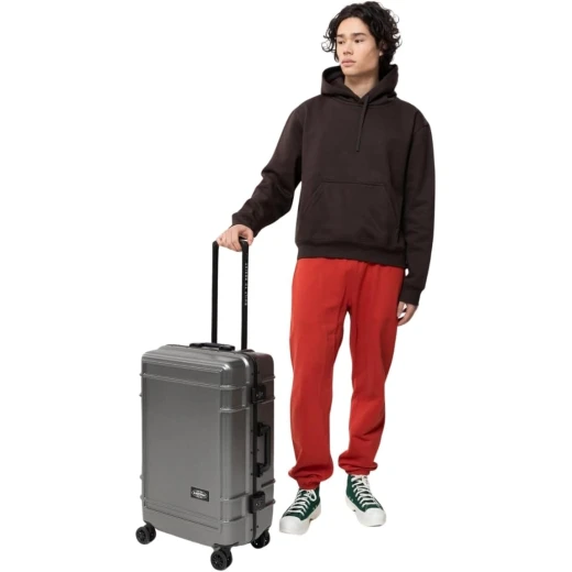 Eastpak Resist'r Case M Ref 64647 4S Hard Case Grey, 63L Spinner Suitcase with 4 Wheels, 2 Compartments, 3kg Travel Luggage - Eastpak - Image 2