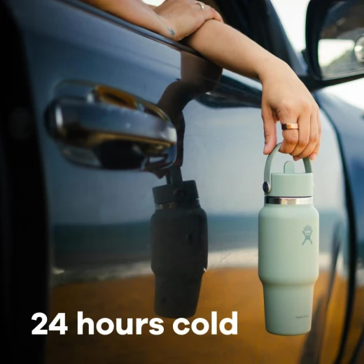 Hydro Flask Wide Flex Straw Travel Bottle 710 ml 24 Oz Wide Mouth Insulated Water Bottle with Flex Straw Cap for Everyday Use Travel and Sports - Hydro Flask - Image 3