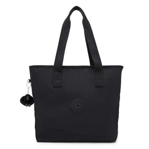 Kipling Anina Medium Tote Bag Black Noir, 20L Capacity, with Removable Zipped Pouch, Internal Pockets, Pen Loops and Adjustable Shoulder Strap Kipling Anina Medium Tote Bag Black Noir, 20L Capacity, with Removable Zipped Pouch, Internal Pockets, Pen Loops and Adjustable Shoulder Strap