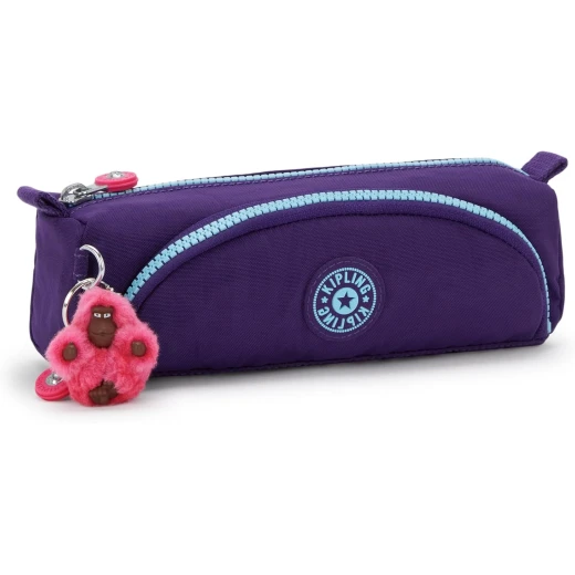 مقلمة كيبلينغ كيوت متوسطة باللون في آي بي بنفسجي، سعة 1 لتر، مع حجرة رئيسية وجيب أمامي بسحاب، وميدالية قرد كيبلينغ الفروية - كيبلينج - Image 5
