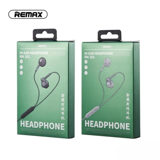REMAX RM-201 Wired Earphones – Silver, In-Ear Headphones with Clear Sound, Lightweight & Comfortable Design, Stable Wired Connection, Ideal for Music, Calls & Everyday Use - Remax - Image 2